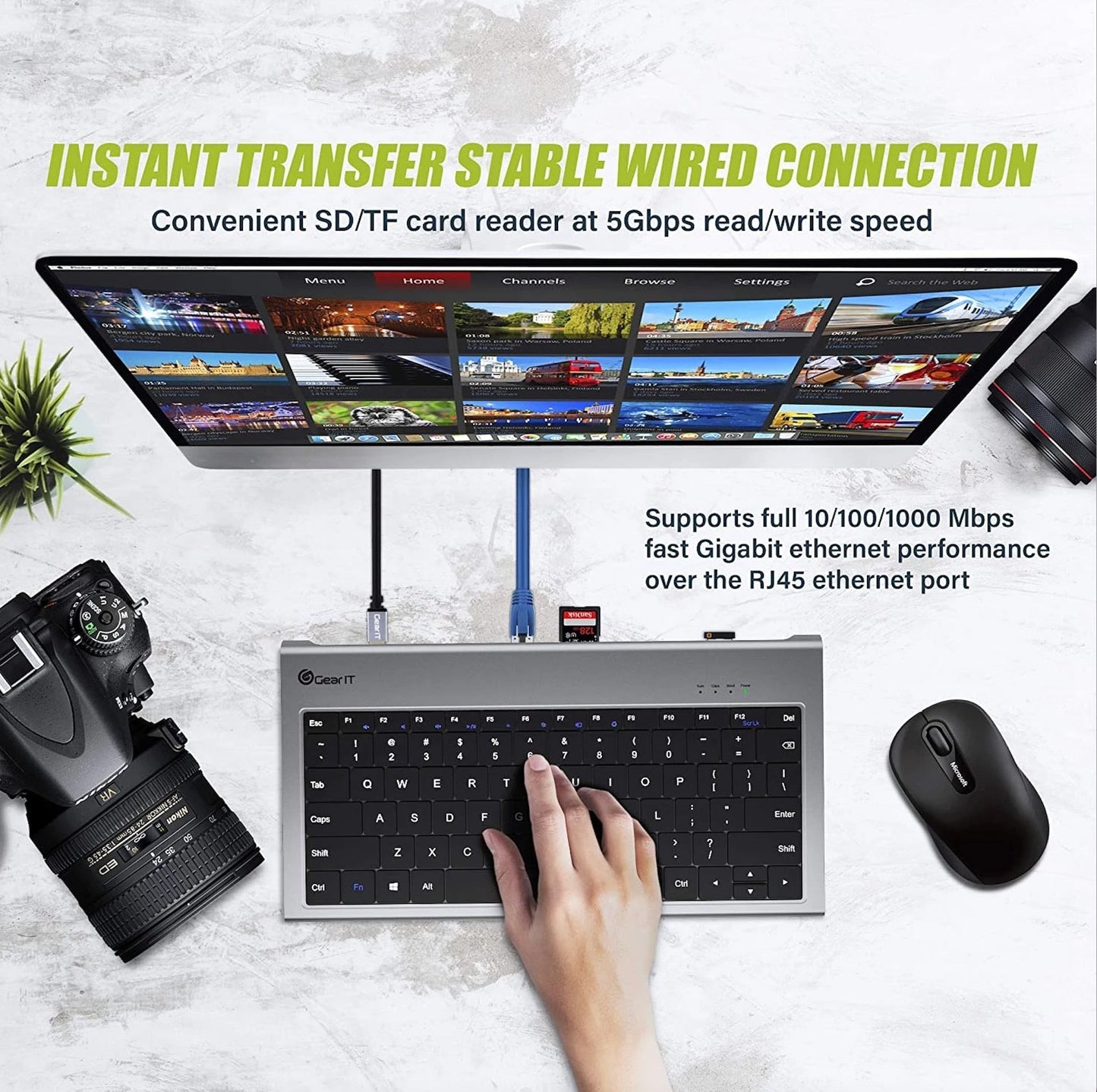 11-IN-1 Multi Usb Docking Station With Keyboard